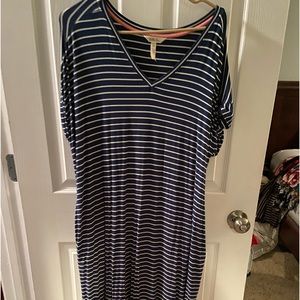 Blue striped Matilda Jane dress. Very stretchy material. EUC